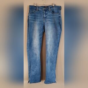 Curves 360 By NYDJ Shape Slim Straight Jeans With Side Slits - Size 8 Regular